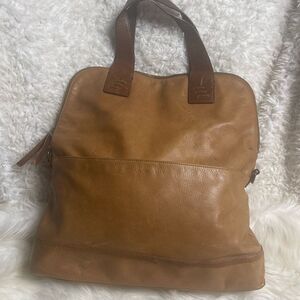 Cynthia Rowley leather tan & Brown Medium satchel .